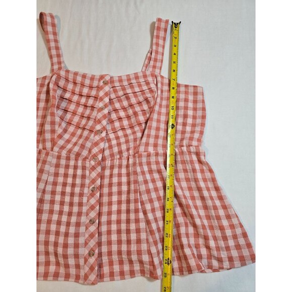 Torrid Size 2X Gingham Smocked Babydoll Tank Top Adjustable Straps New - Picture 12 of 13